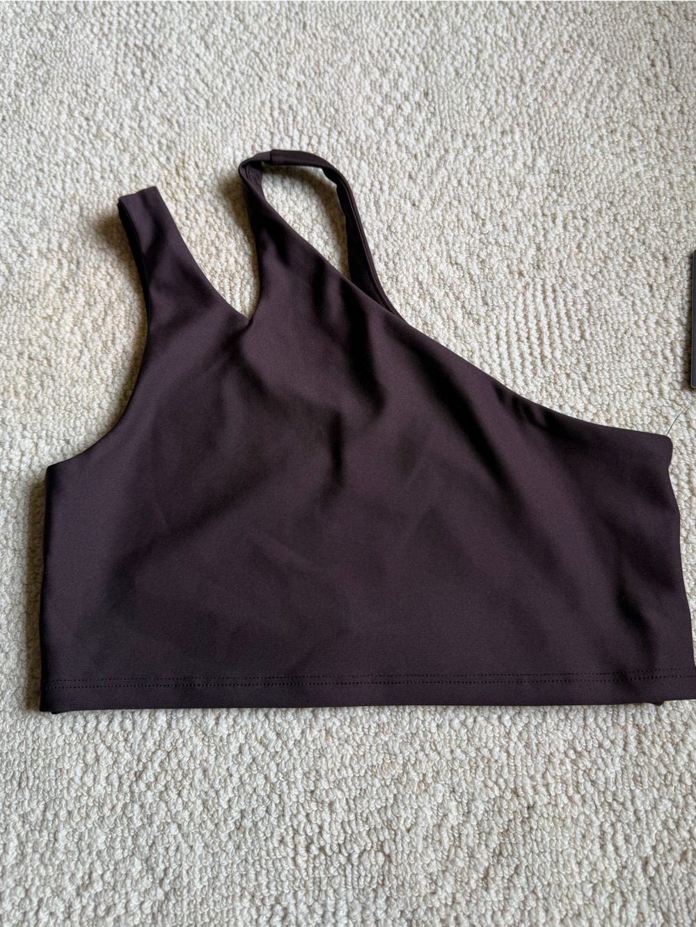 Peloton Asymmetric Workout Top in Dark Brown